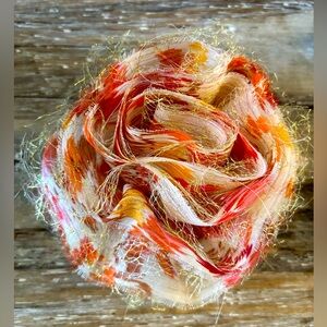 New Large Anthropologie Gold & Multi-Color Layered Fabric Flower Hair Pin/Brooch